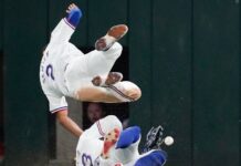 Rangers’ Adolis Garcia scratched with forearm soreness