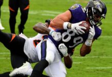 Ravens TE Mark Andrews happy NFL banned hip-drop tackle