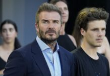 David Beckham is joined by son Cruz as they watch his MLS league leaders Inter Miami suffer an unexpected 3-1 home defeat to Atlanta United