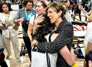 Caitlin Clark reacts to Iowa women’s basketball head coaching hire