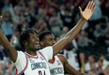 UConn defeats Alabama 86-72 to face Purdue in NCAA championship: Highlights