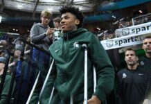 Michigan State guard Jeremy Fears returns after being shot