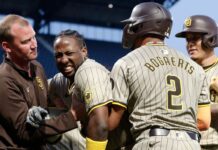 Padres’ Jurickson Profar takes pitch off leg; X-rays negative