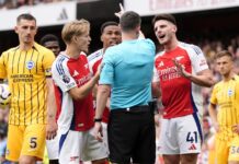 Declan Rice red card: Arsenal-Brighton audio shows ref angst