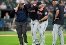 Guardians RHP Ben Lively OK after exiting with thigh contusion