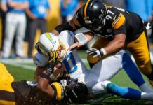 Chargers’ Justin Herbert exits loss after aggravating ankle injury