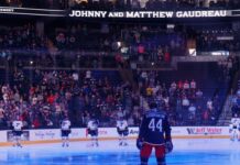 Blue Jackets honor Gaudreau brothers before first home game