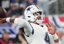 Cowboys’ Dak Prescott hits Rico Dowdle for TD vs. Giants