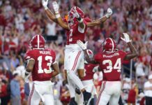 Alabama leads 28-0 and escapes Georgia on a late touchdown