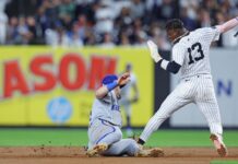 Chisholm call goes Yankees’ way, befuddling Royals in Game 1