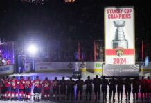 Panthers lift championship banner, capping Stanley Cup party