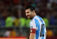 Argentina’s Messi blames soaked pitch for Venezuela draw
