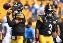 Steelers QB Russell Wilson takes first-team reps in practice